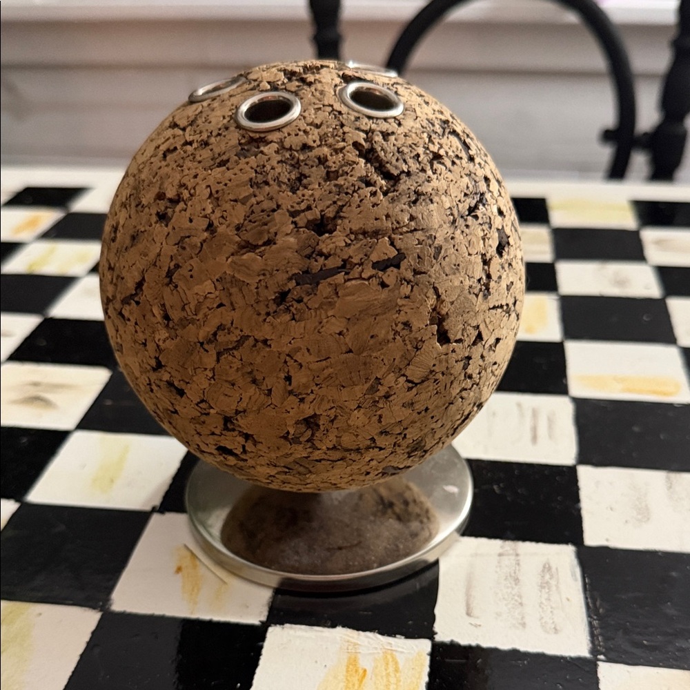 Cork Globe with Silver Accents